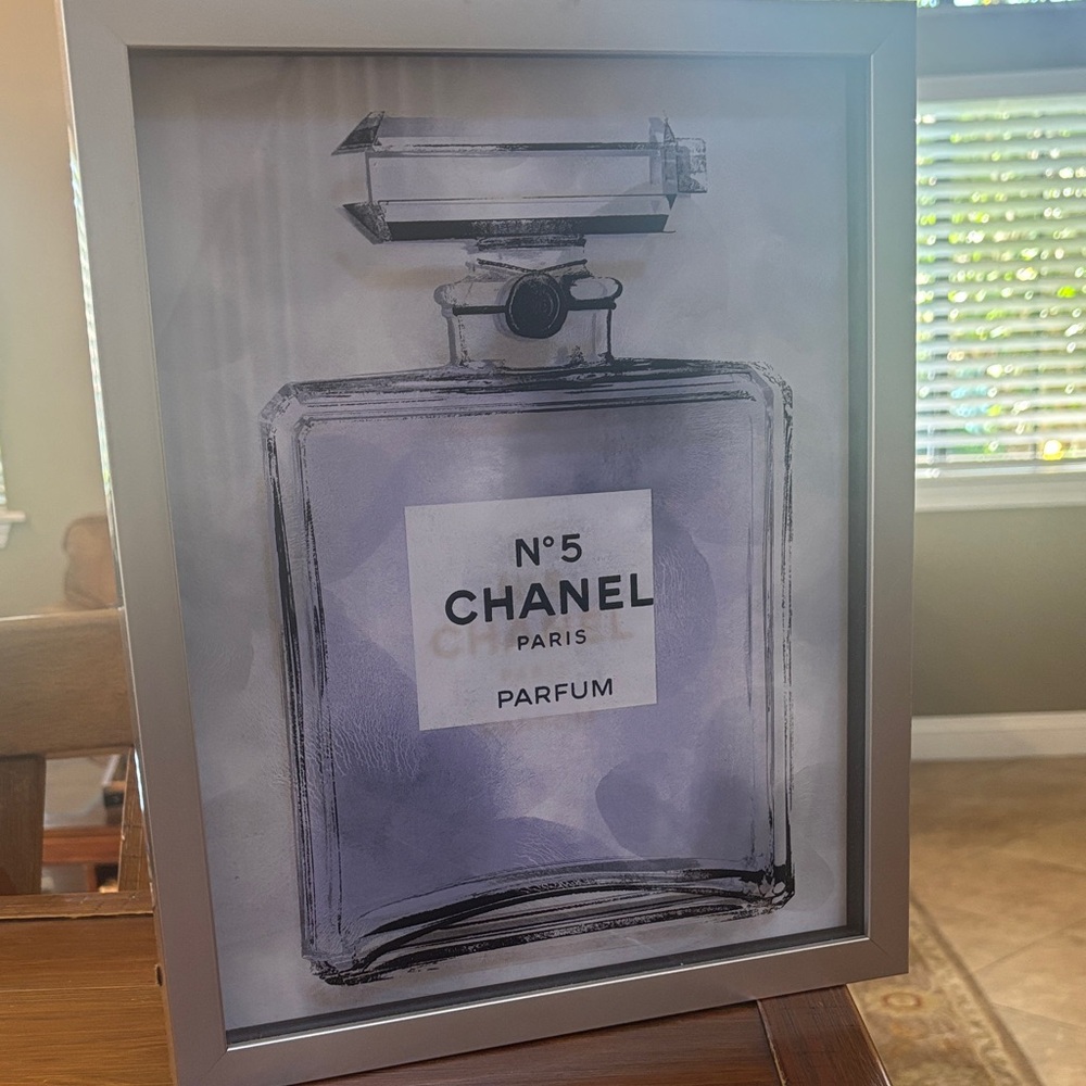 CHANEL N°5 Art Print in Lavender and Silver Frame